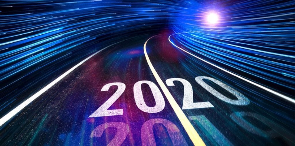 roadway with new decade 2020 on it